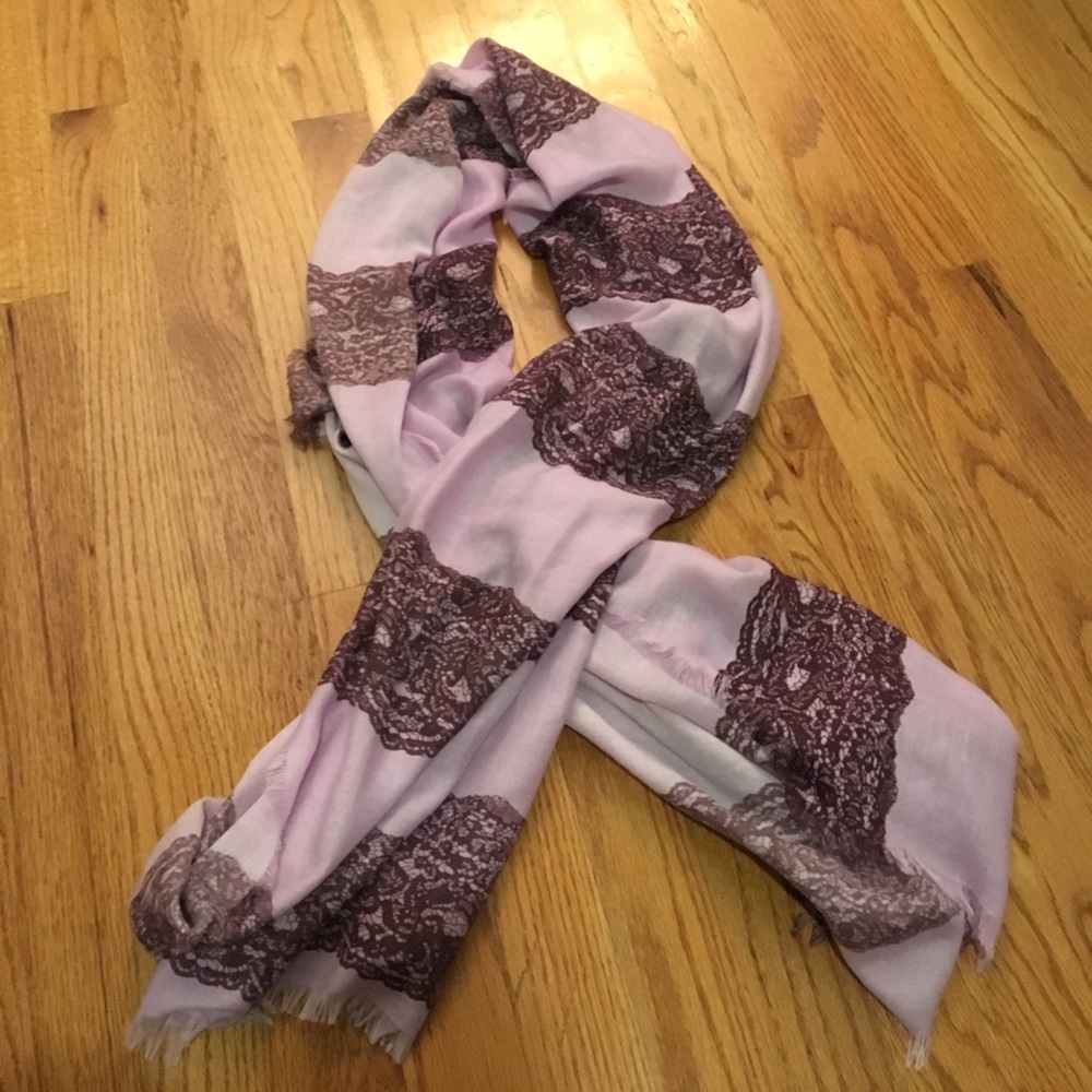 Purple and Brown Patterned Women’s Scarf