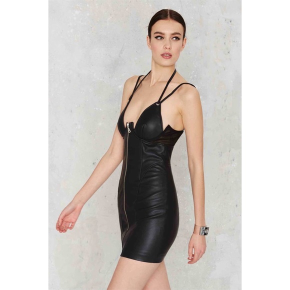 Nasty Gal With A Vengeance Corset Leather Dress - Picture 4 of 8