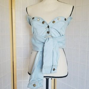 Lite American Oxygen Denim Wrap Top