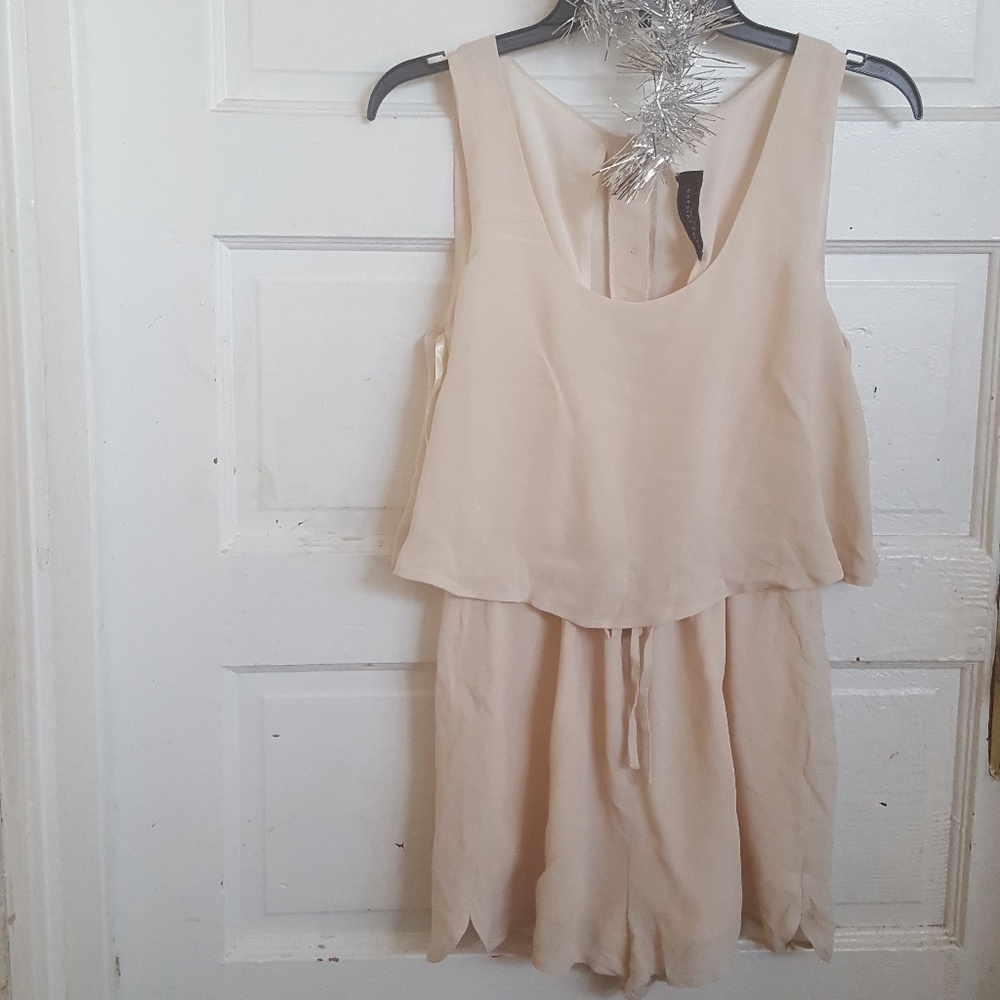 Beige Romper w/ drawstring waist