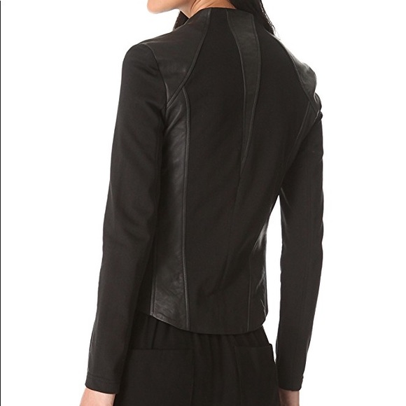 Helmut Lang Leather Geometric Paneled Jacket - Picture 4 of 8