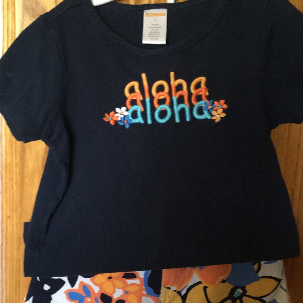 Gymboree aloha shirt and floral pants 5