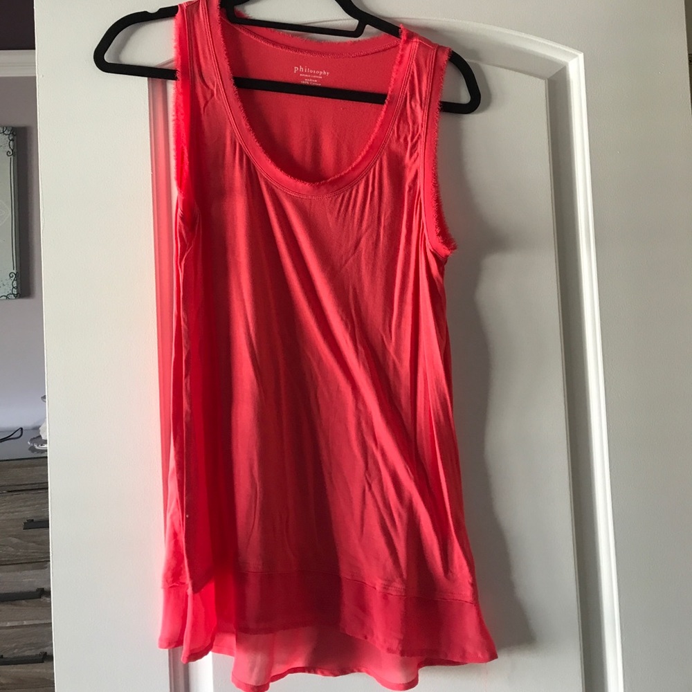 Pink tank (long, loose fit) - worn once.