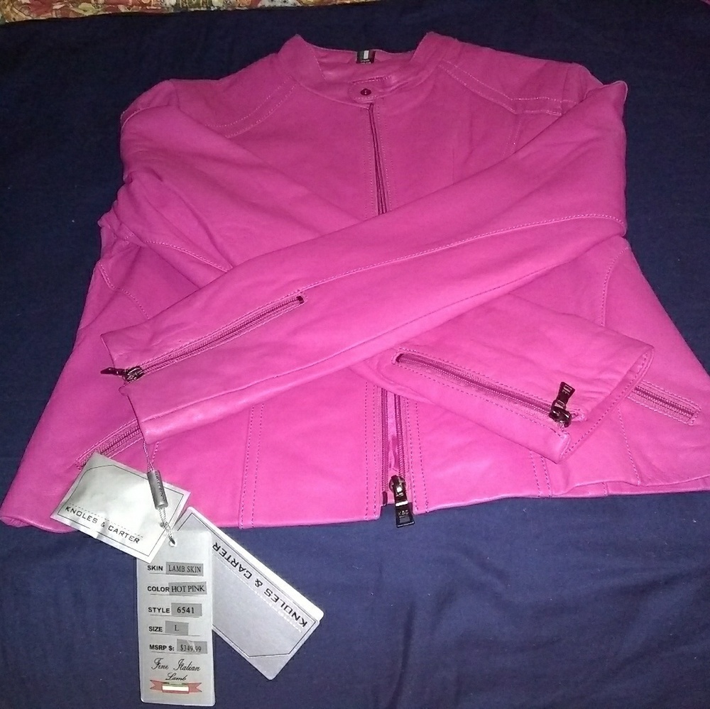 *SALE* Genuine Lambskin Leather Jacket Hot Pink!