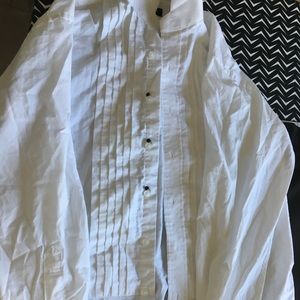 White Collar Tuxedo Shirt