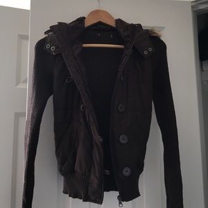 Hooded sweater jacket