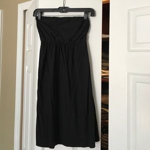 Express cotton black strapless dress