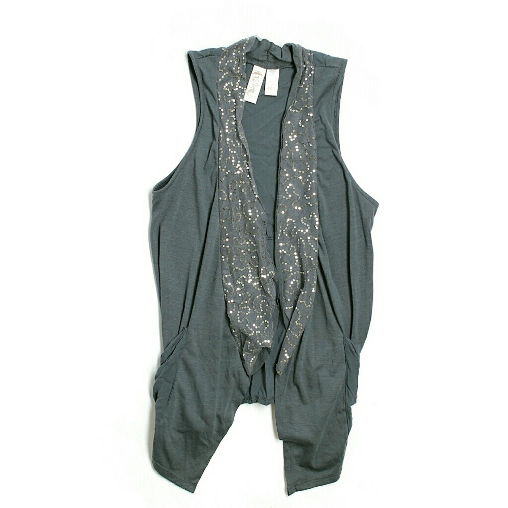 Gray cardigan with embellished details