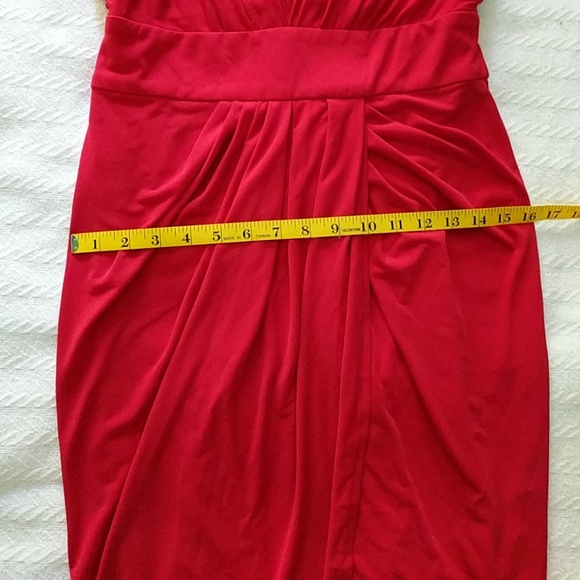 Suzi Chin Maggy Boutique Cherry Red V-neck Dress, Size 6 - Picture 7 of 8