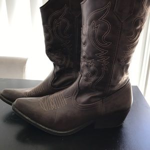 Brown cowboy boots