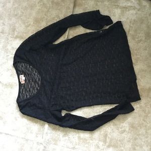 Black lace long sleeve shirt