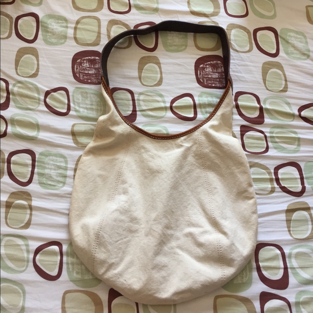 Lands' End Canvas Bag with Leather Handles