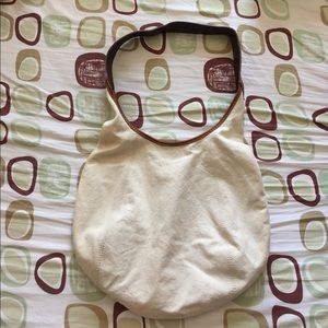 Lands' End Canvas Bag with Leather Handles