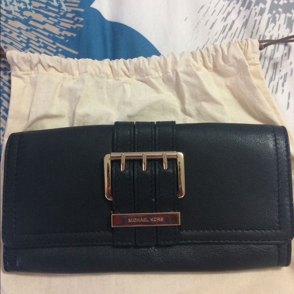 Michael Kors Black Leather Clutch