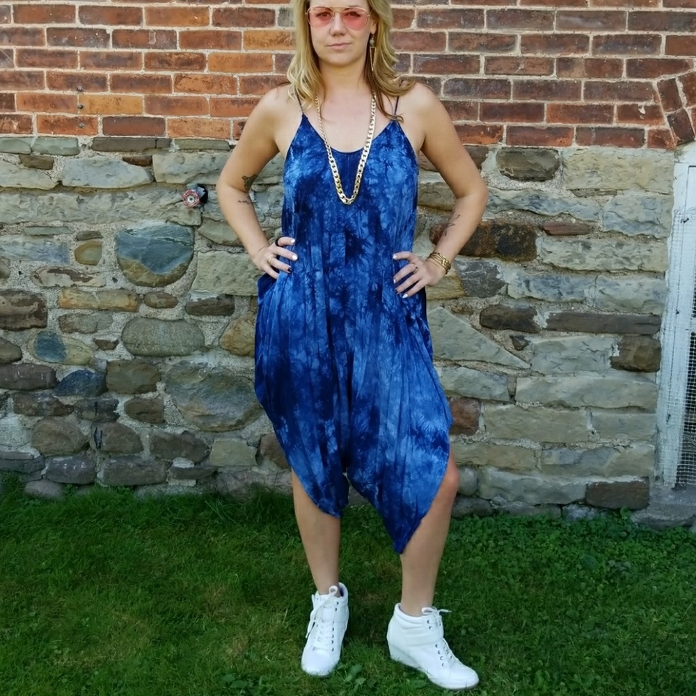Blue tyedye romper