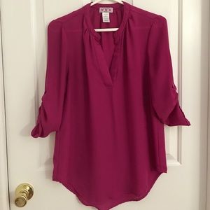 Three Pink Hearts three-quarter sleeve blouse