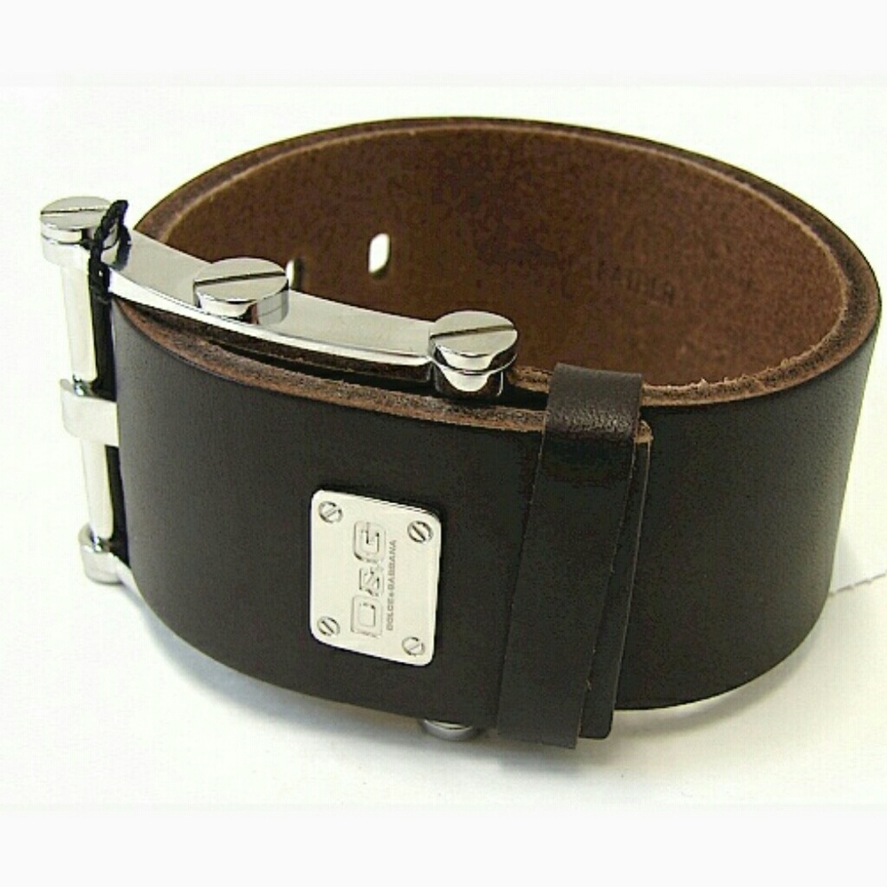 D&G Brown Leather Buckle Bracelet (NWOT)