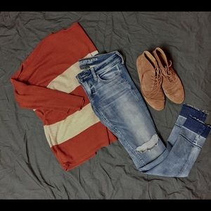 AE Raw Hem Dip Dye Jeans