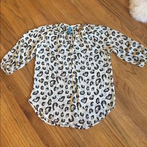 Francesca's small sheer leopard print top