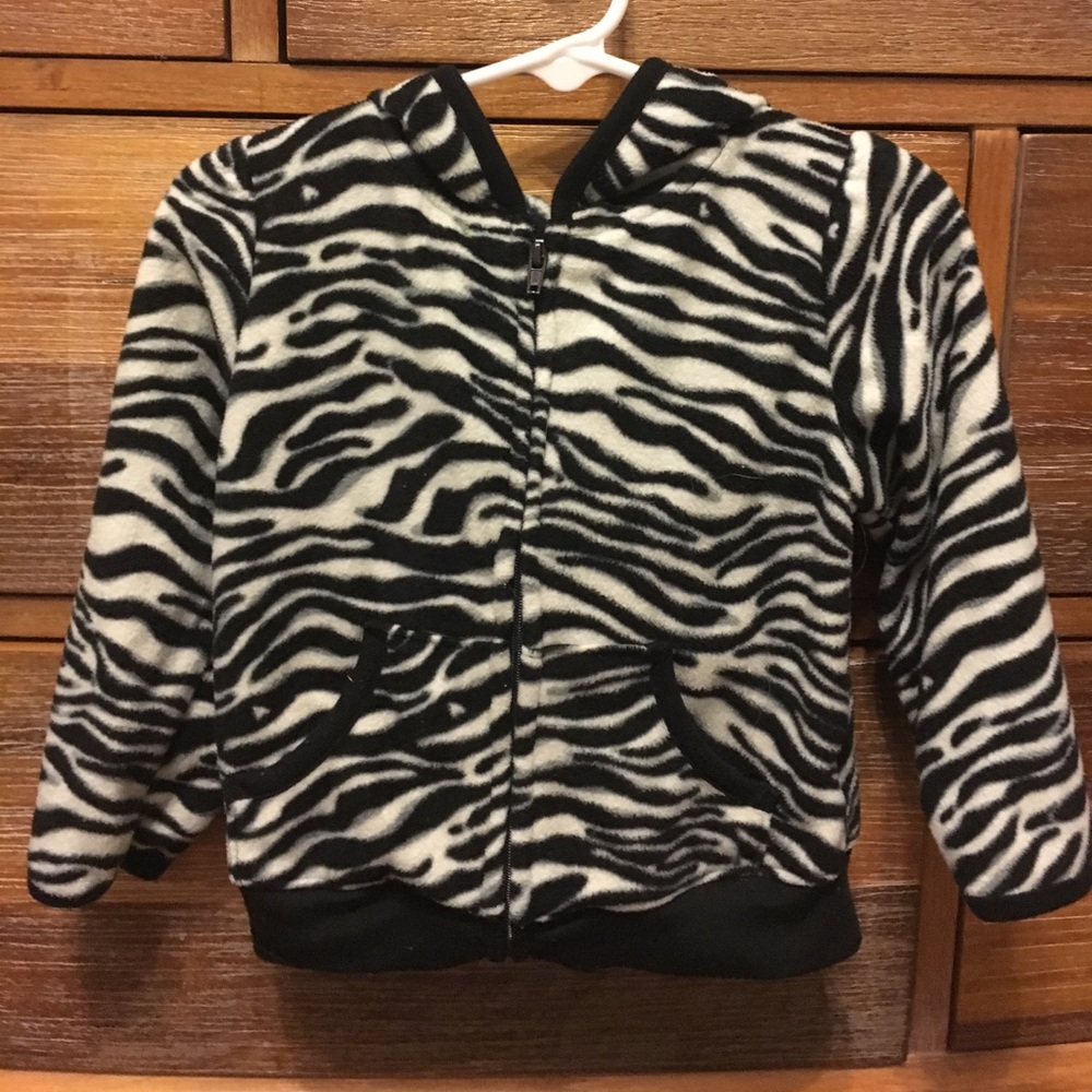 Baby/Toddler Girl Zebra Print Zip-Up Hooded Jacket
