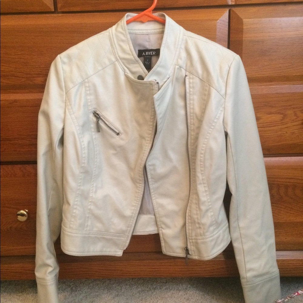 White Faux Leather Jacket