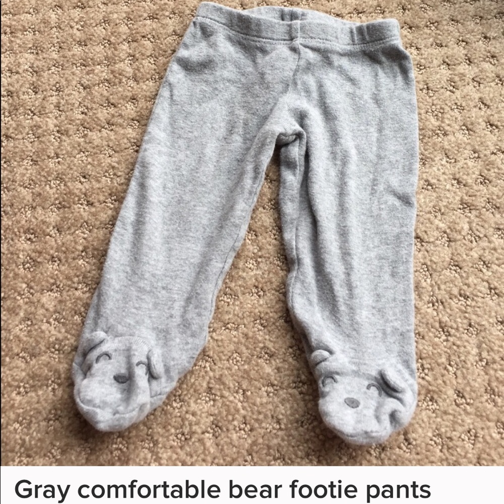 Gray Bear Footie Pants & Bear Hat