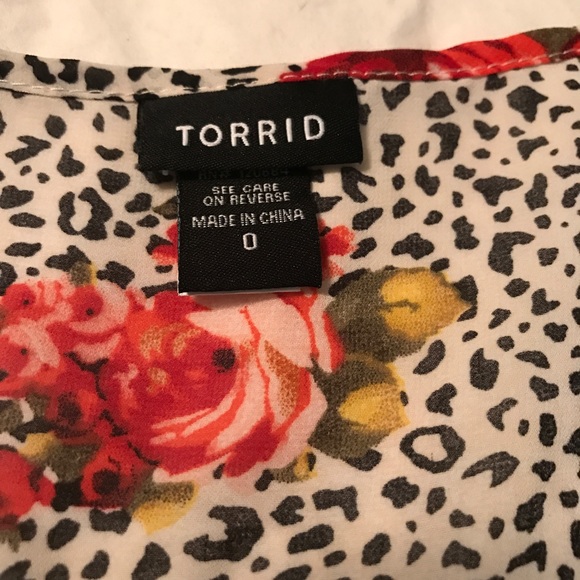 Torrid Sz 0 Rose and Animal Print Cami/Tank Top - Picture 6 of 6