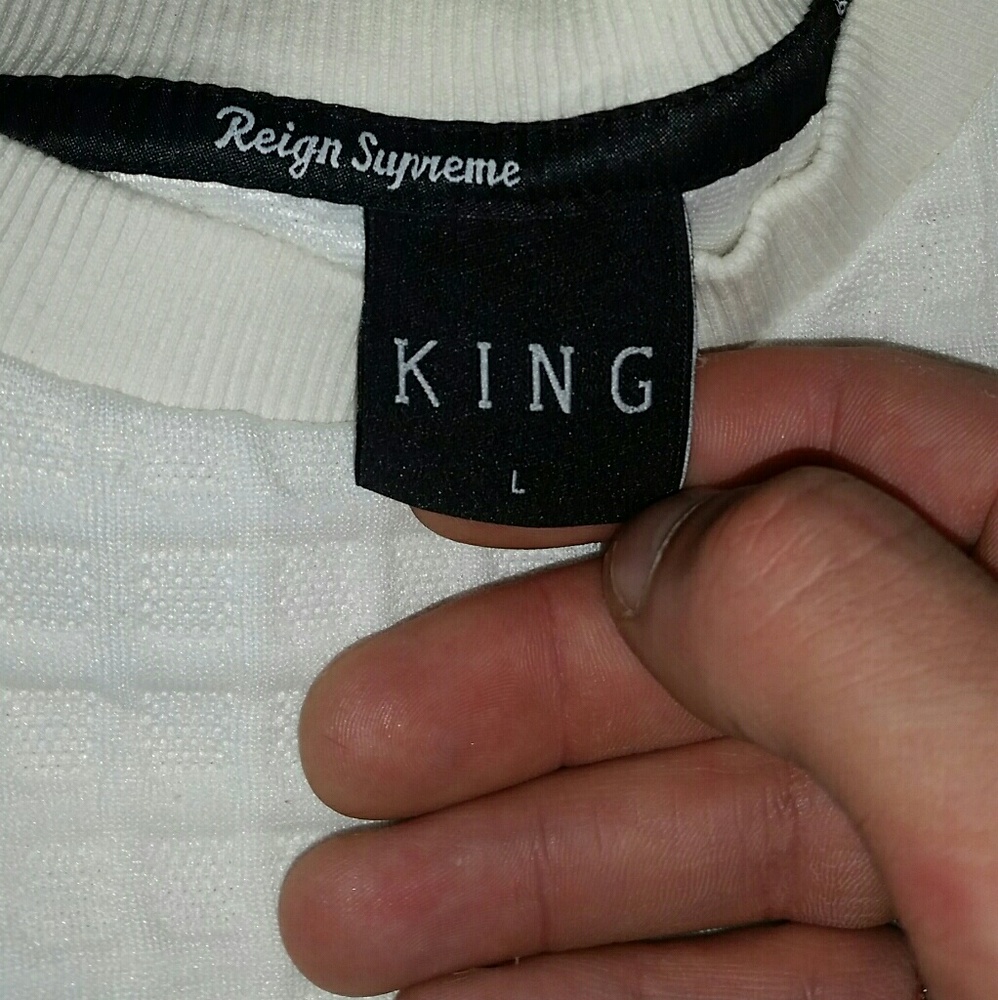 KING white pullover sweater