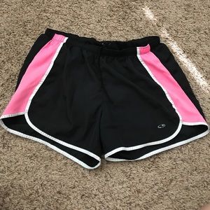 Champion black and pink running shorts