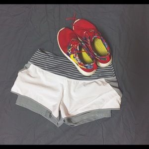 MPG Grey and White Running Shorts