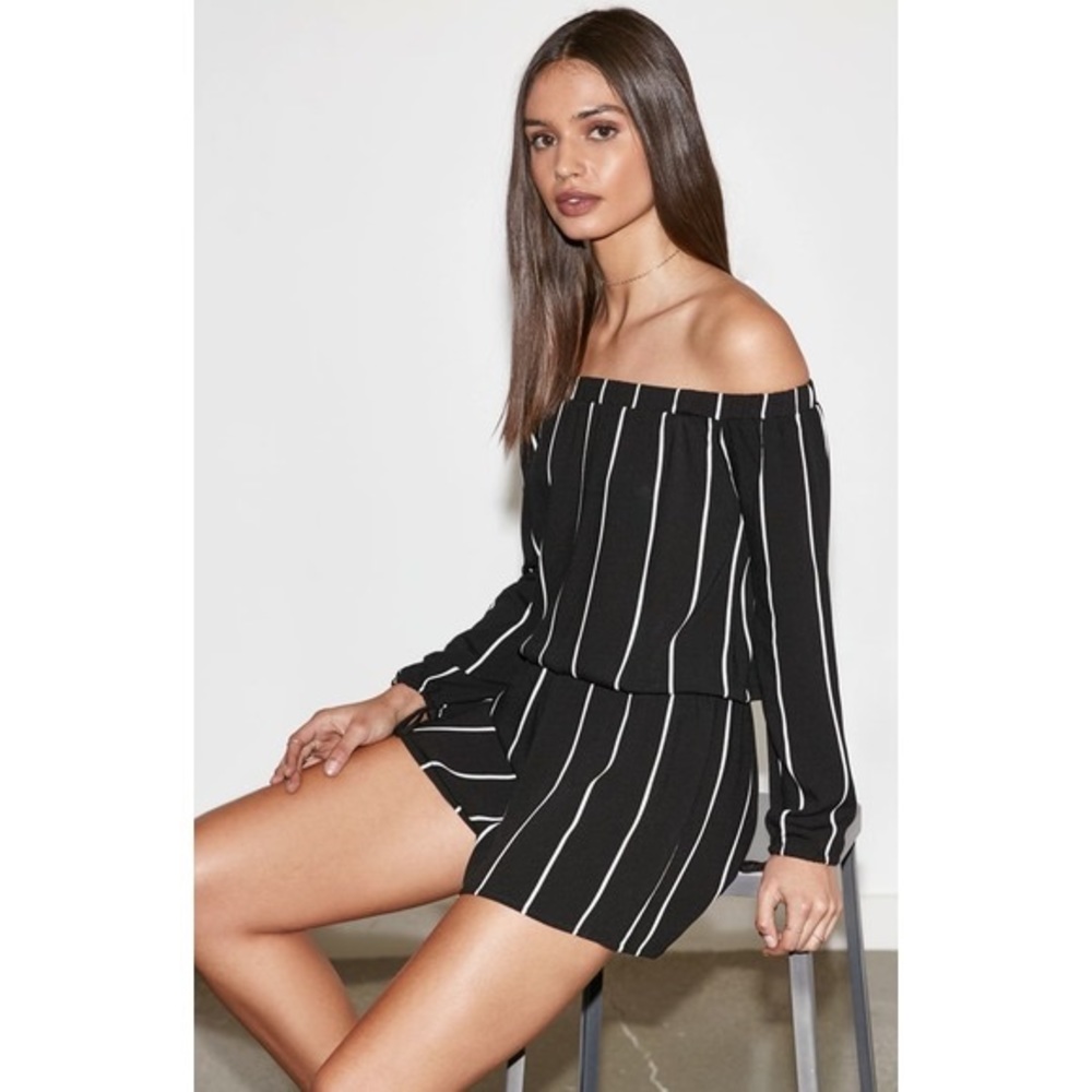 Kendall & Kylie striped long sleeve romper