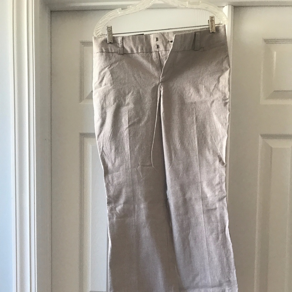 Khaki Colored Pants with White Stripe