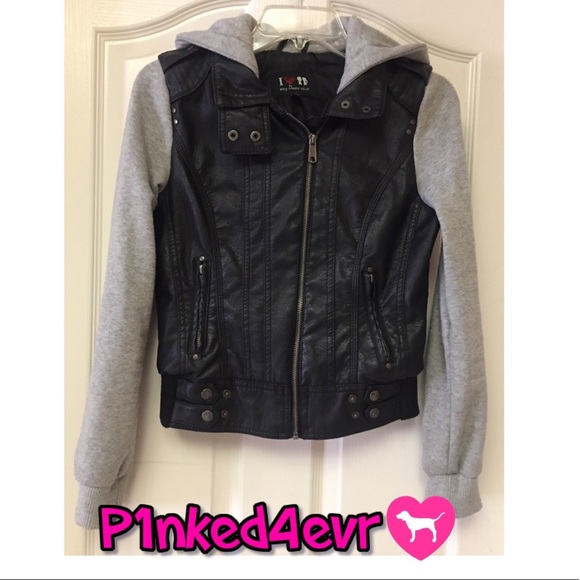 Boy Meets Girl Jackets & Coats Boy Meets Girl Faux Leatherjersey Bomber Jacket Poshmark