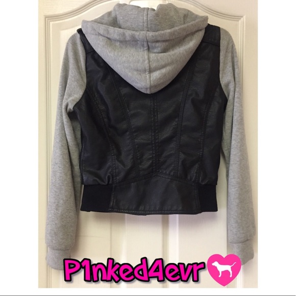 Boy Meets Girl Jackets & Coats Boy Meets Girl Faux Leatherjersey Bomber Jacket Poshmark
