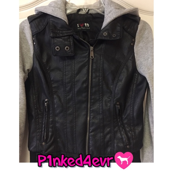 Boy Meets Girl Jackets & Coats Boy Meets Girl Faux Leatherjersey Bomber Jacket Poshmark