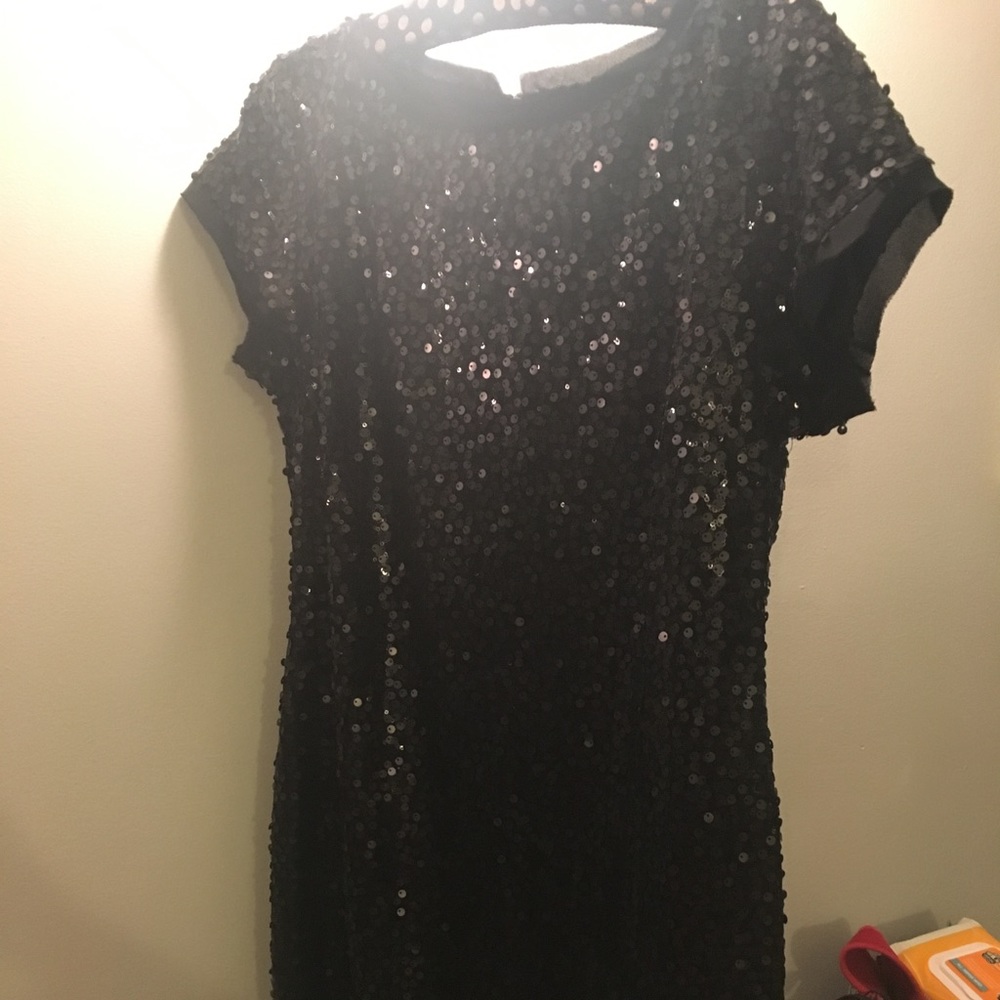 Vince Camuto Black Sequin Dress
