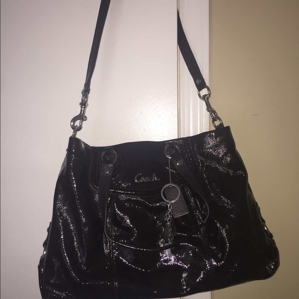 Espresso Brown leather Coach shoulder bag