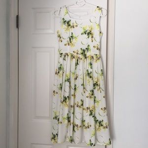 Midi floral dress vintage style
