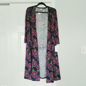 Lularoe Sarah Long Cardigan Floral Fall Pattern