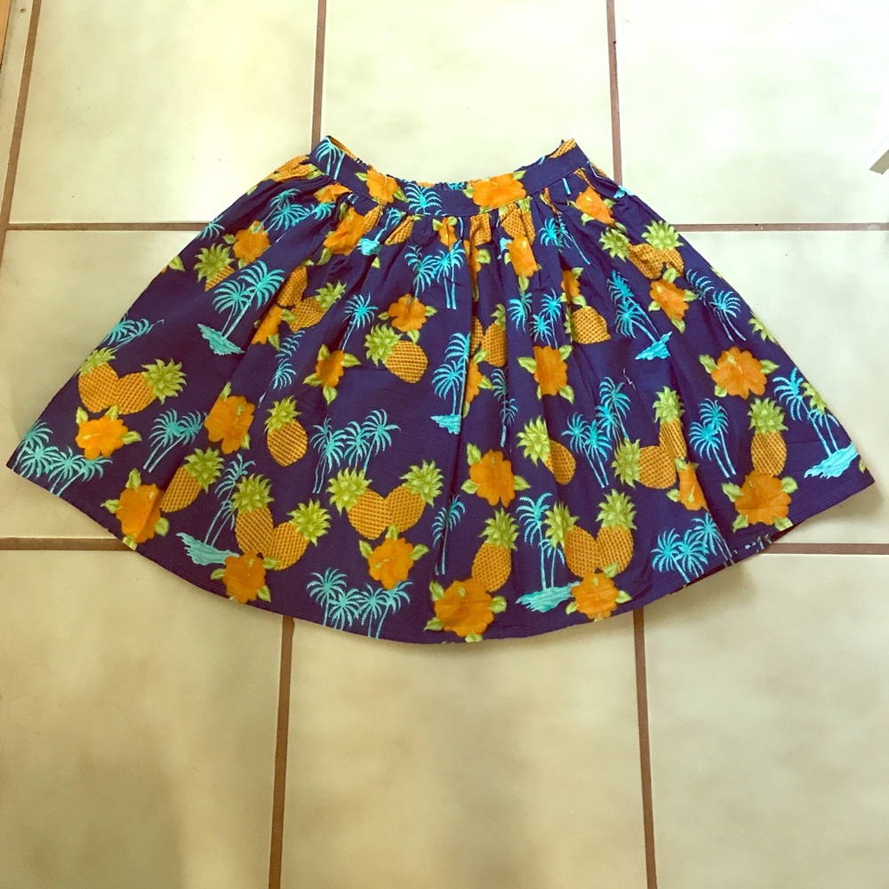 American Apparel, tropical print mini skirt.