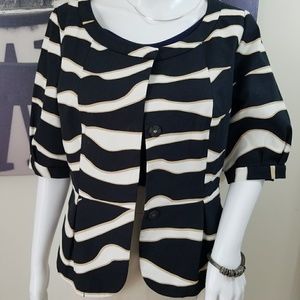 Kenneth Cole Animal Print Short Sleeve Blazer 10