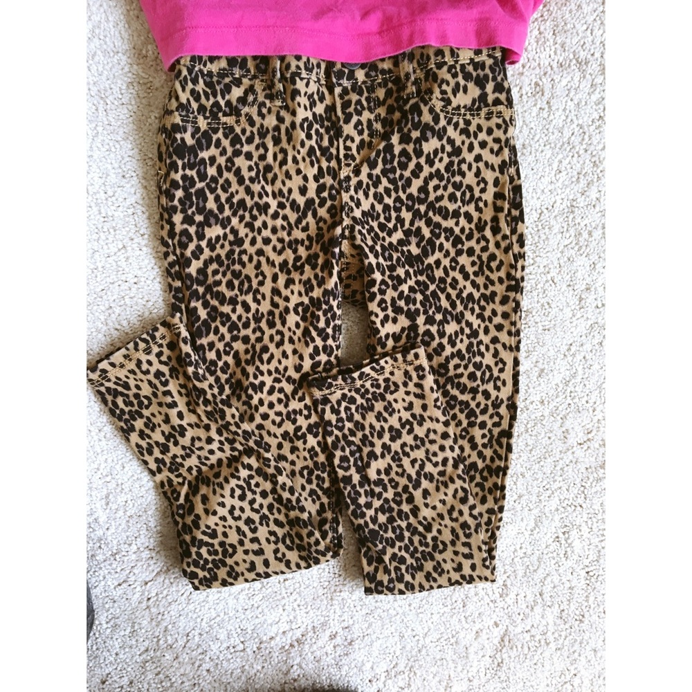 Girls leopard print jeggings