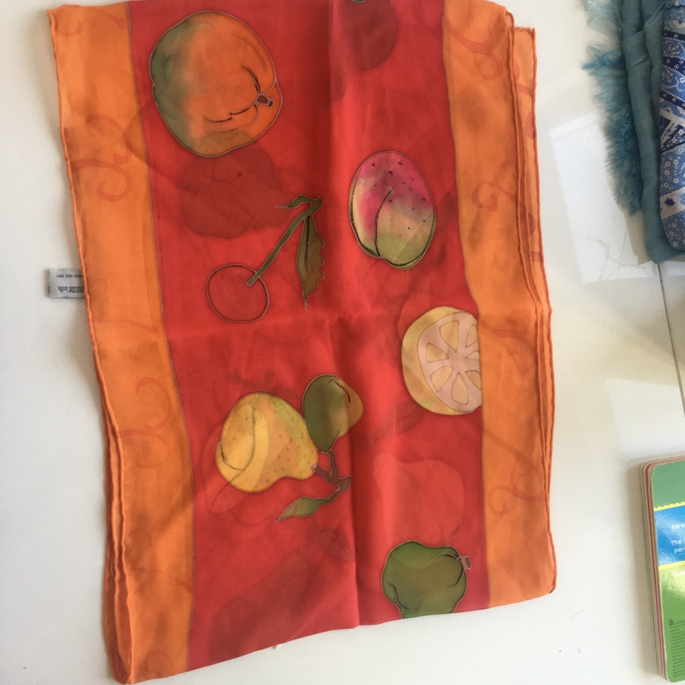 Hand painted silk scarf