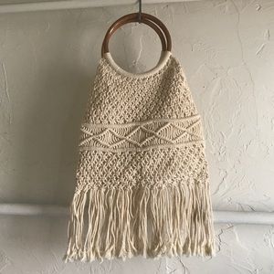 Vintage Fringe Macrame Bag