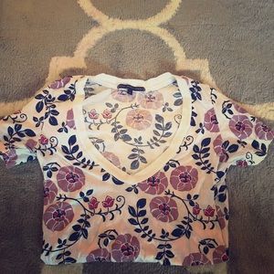 Truly Madly Deeply floral v-neck tee