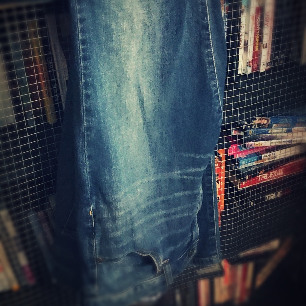 Dark wash denim,  straight leg Sonoma jeans