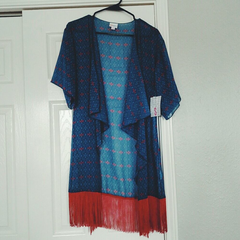 Lularoe Monroe Size Small Blue Red Fringe