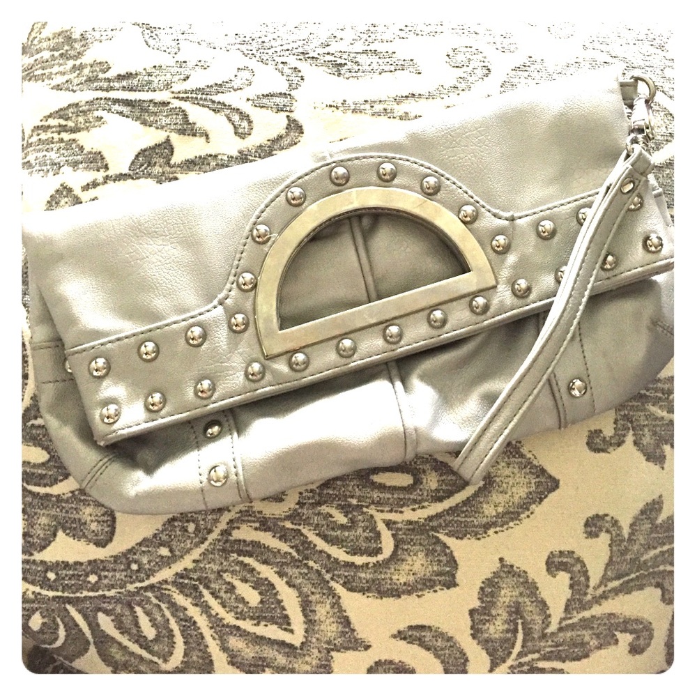 Silver studded wristlet