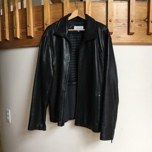 Calvin Klein Leather Jacket in  black