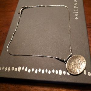 Silpada (retired) hammered oval disc necklace